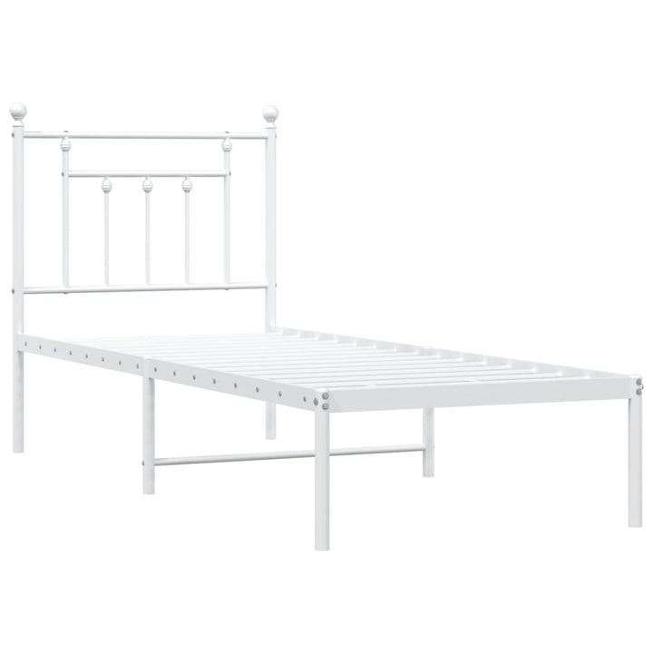 sengeramme uden madras med hovedgærde 75x190 cm hvid