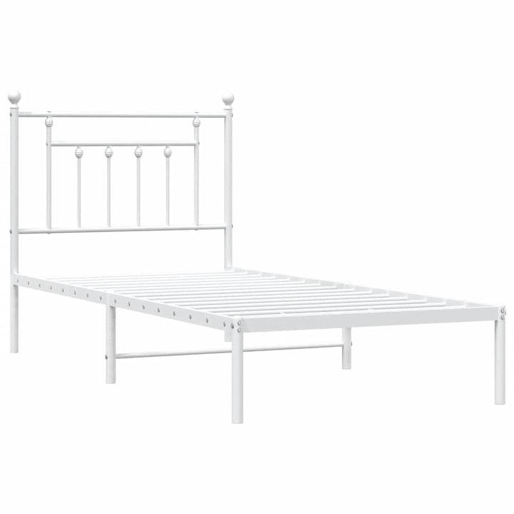 sengeramme med sengegavl 90x190 cm metal hvid