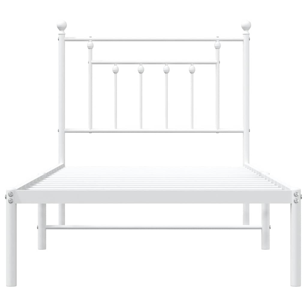 sengeramme med sengegavl 90x190 cm metal hvid