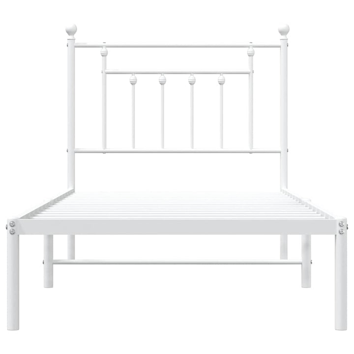 sengeramme med sengegavl 90x200 cm metal hvid