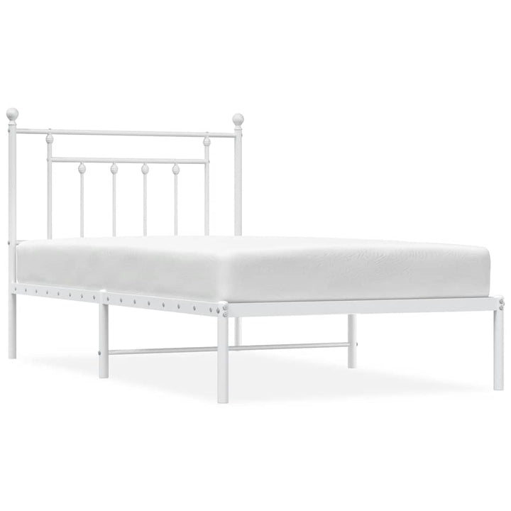 sengeramme med sengegavl 100x190 cm metal hvid