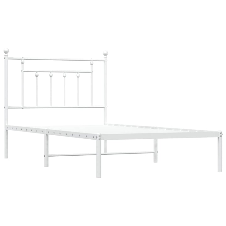 sengeramme med sengegavl 100x190 cm metal hvid