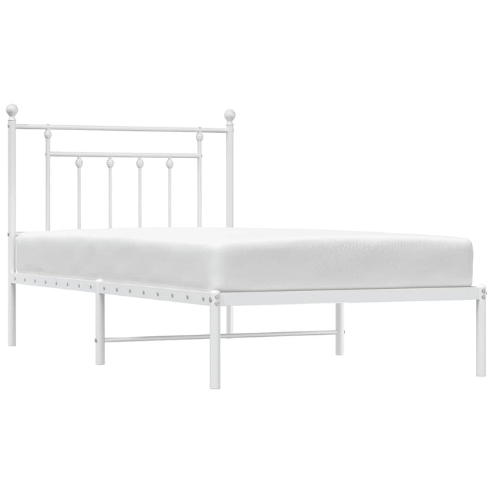 sengeramme med sengegavl 100x190 cm metal hvid