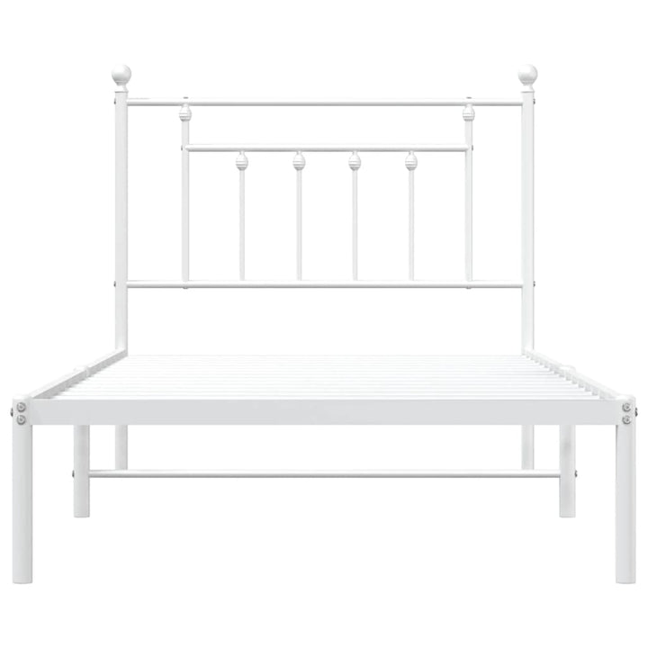 sengeramme med sengegavl 100x190 cm metal hvid
