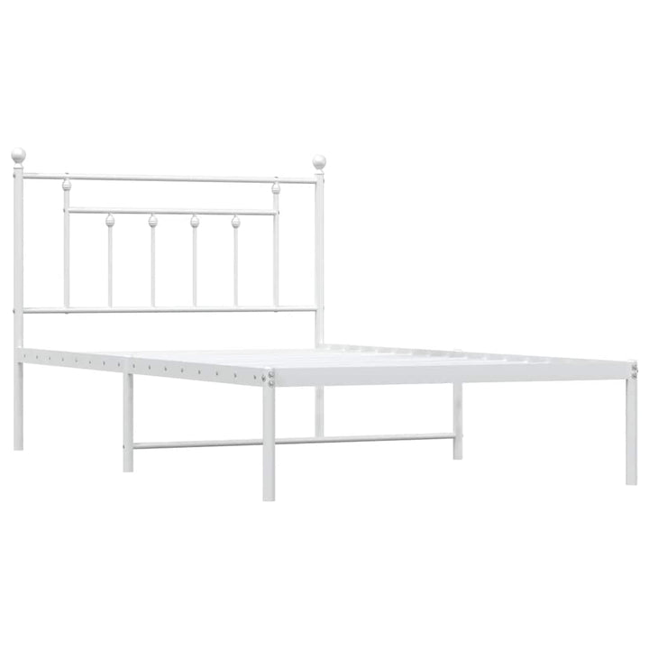 sengeramme med sengegavl 100x200 cm metal hvid