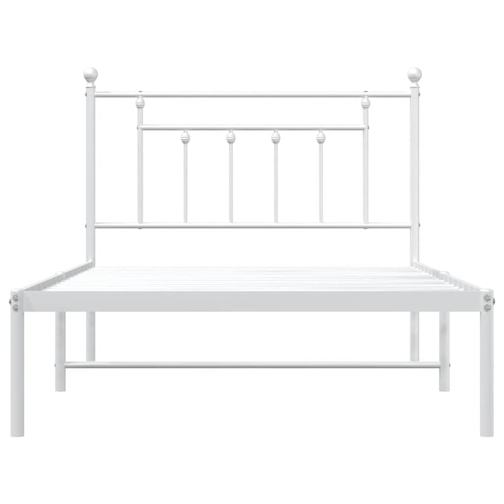 sengeramme med sengegavl 100x200 cm metal hvid