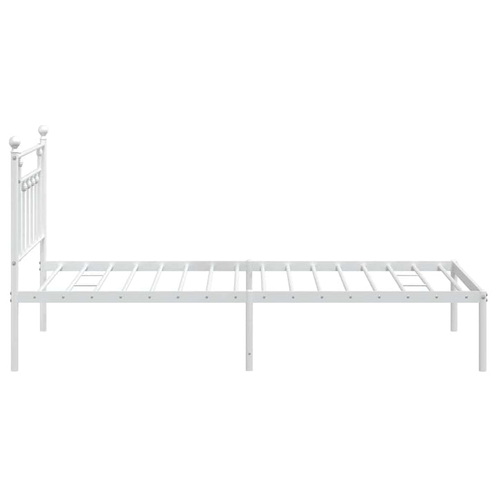 sengeramme med sengegavl 100x200 cm metal hvid