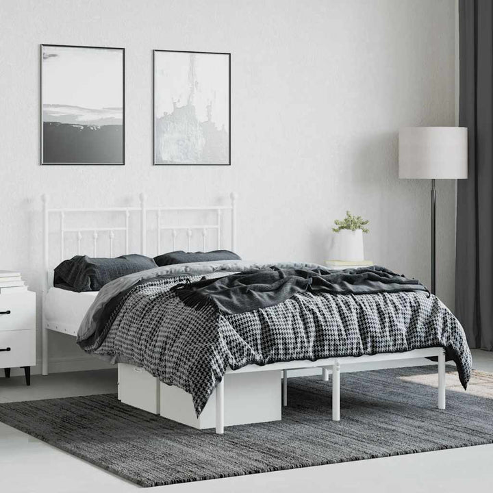 sengeramme med sengegavl 120x200 cm metal hvid
