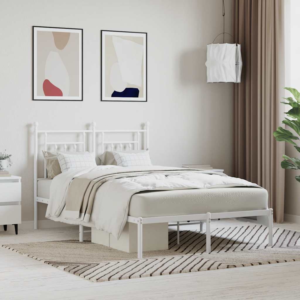 sengeramme med sengegavl 120x200 cm metal hvid