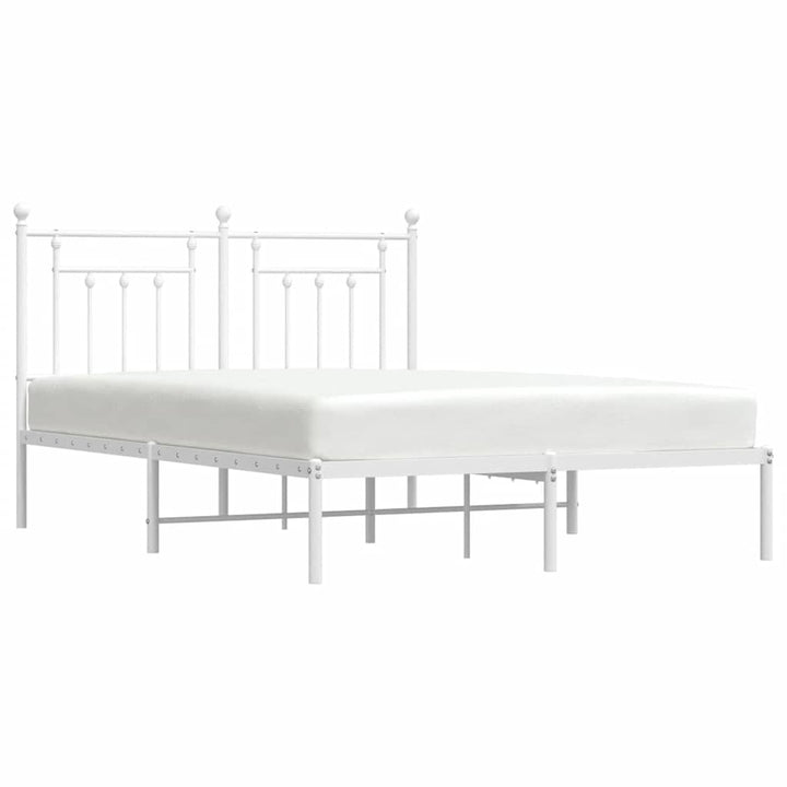 sengeramme med sengegavl 150x200 cm metal hvid