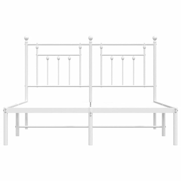 sengeramme med sengegavl 150x200 cm metal hvid