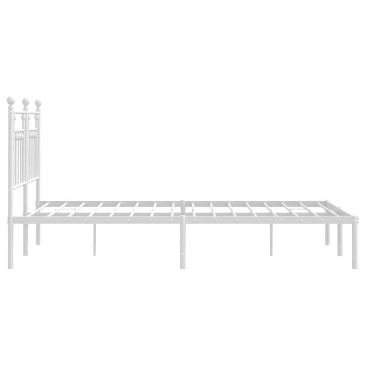 sengeramme med sengegavl 150x200 cm metal hvid