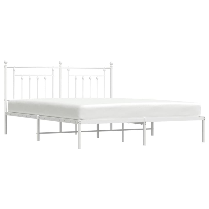 sengeramme med sengegavl 160x200 cm metal hvid