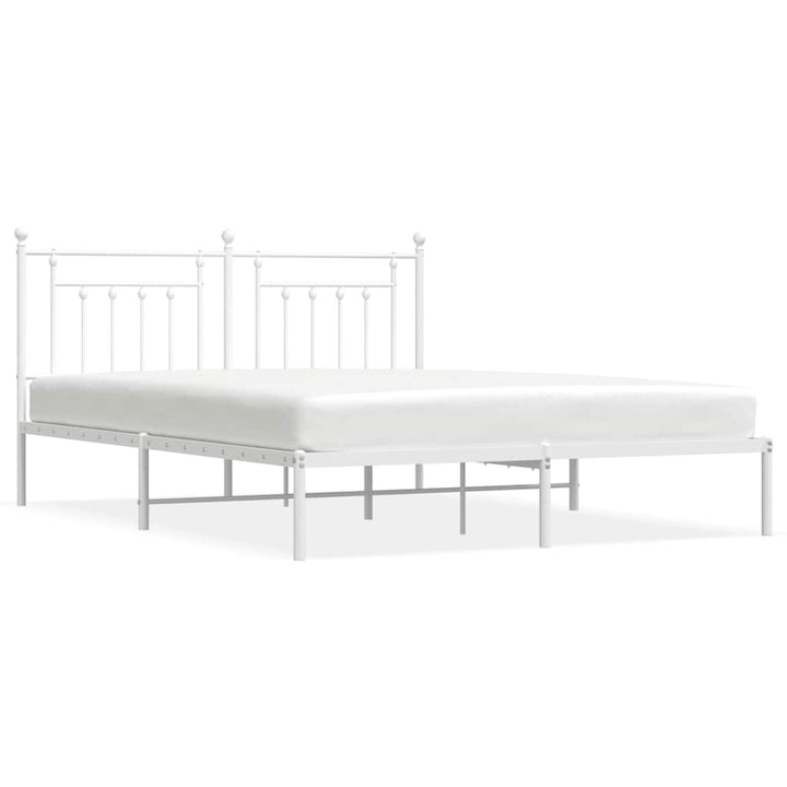 sengeramme med sengegavl 180x200 cm metal hvid