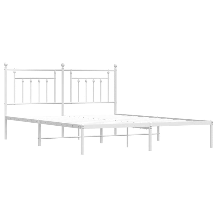sengeramme med sengegavl 180x200 cm metal hvid