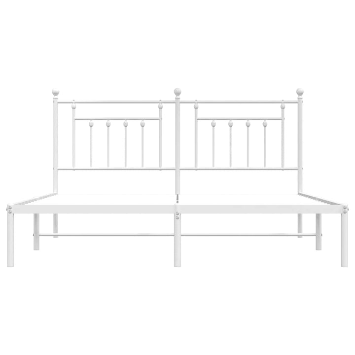 sengeramme med sengegavl 180x200 cm metal hvid