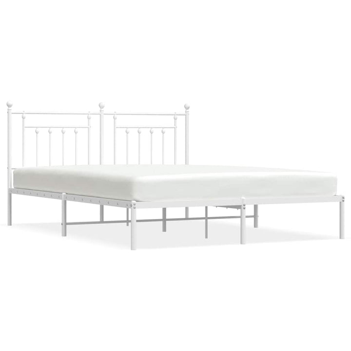sengeramme med sengegavl 183x213 cm metal hvid