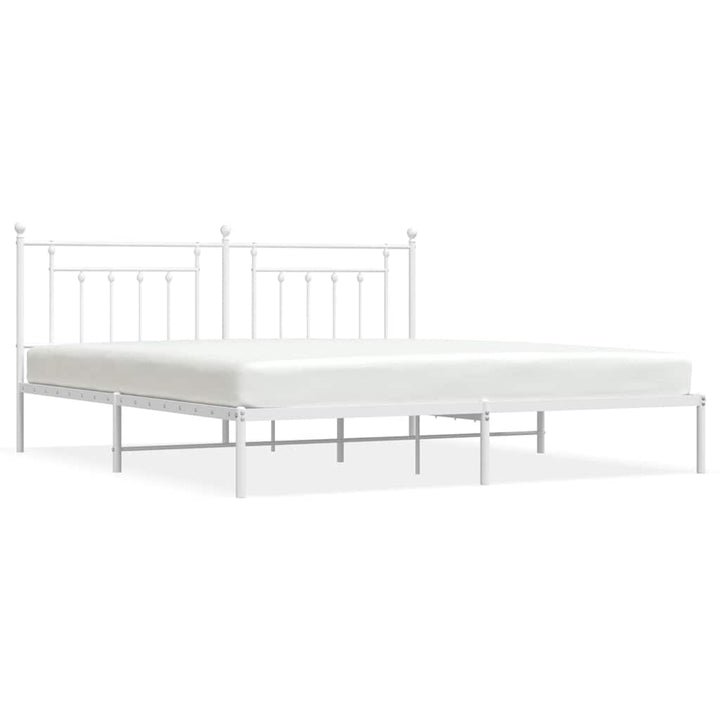 sengeramme med sengegavl 193x203 cm metal hvid