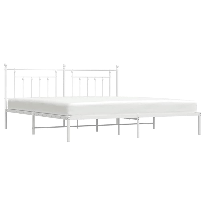 sengeramme med sengegavl 193x203 cm metal hvid