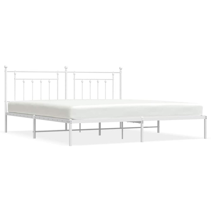 sengeramme med sengegavl 200x200 cm metal hvid