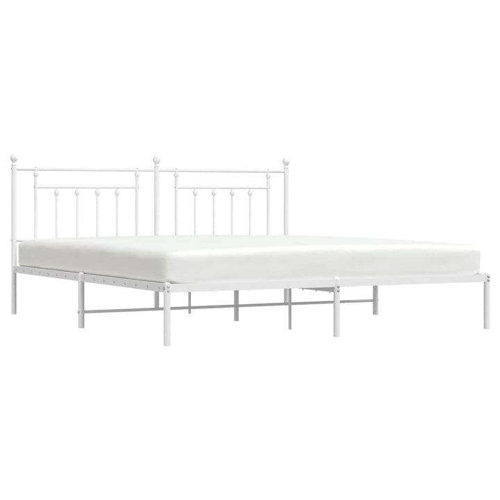 sengeramme med sengegavl 200x200 cm metal hvid