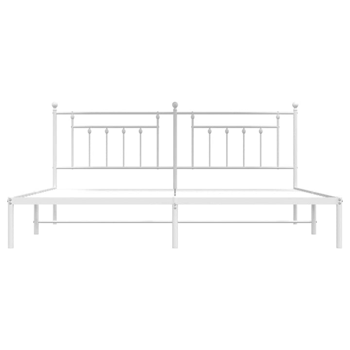 sengeramme med sengegavl 200x200 cm metal hvid