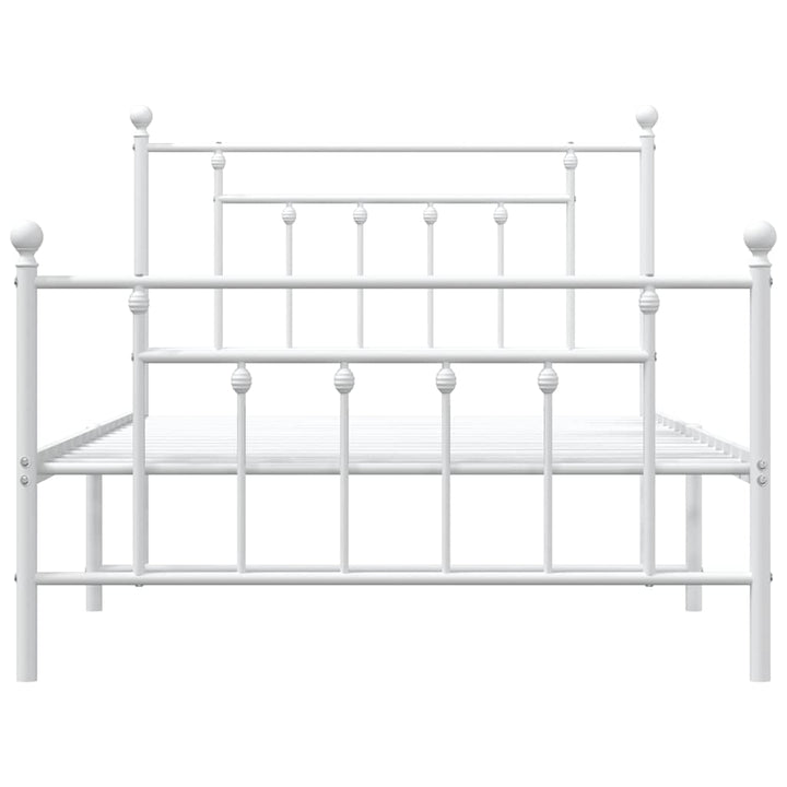 sengeramme med sengegavl og fodgærde 100x200 cm metal hvid