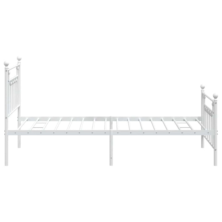 sengeramme med sengegavl og fodgærde 100x200 cm metal hvid