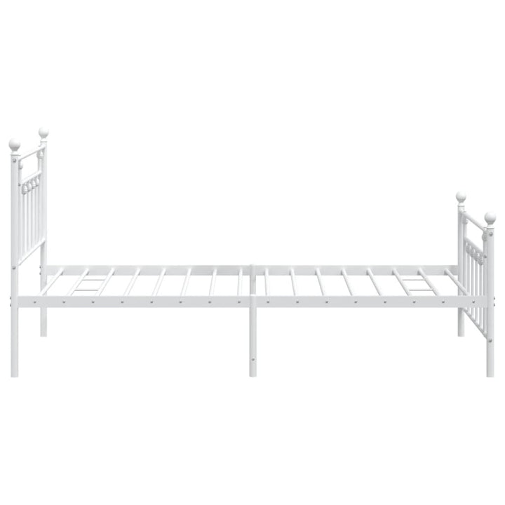 sengeramme med sengegavl og fodgærde 100x200 cm metal hvid