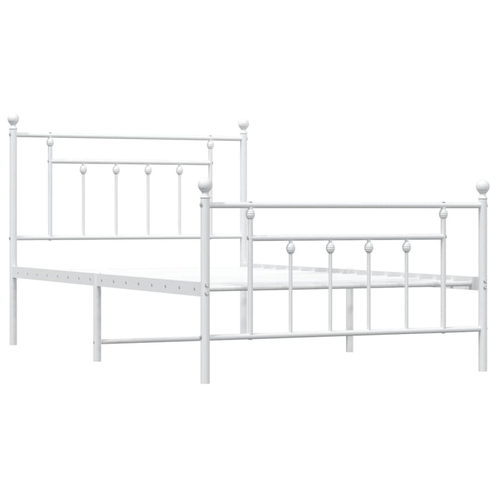 sengeramme med sengegavl og fodgærde 107x203 cm metal hvid