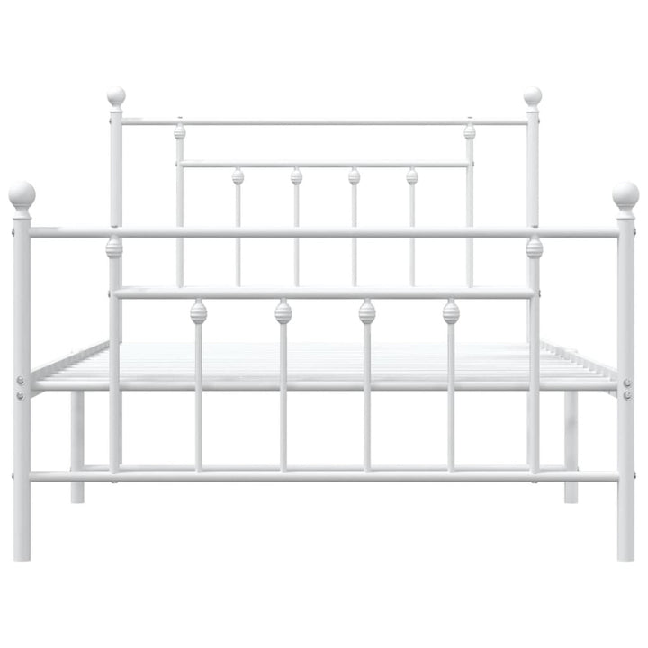sengeramme med sengegavl og fodgærde 107x203 cm metal hvid