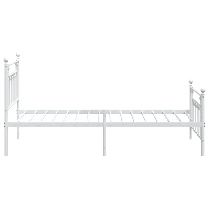 sengeramme med sengegavl og fodgærde 107x203 cm metal hvid
