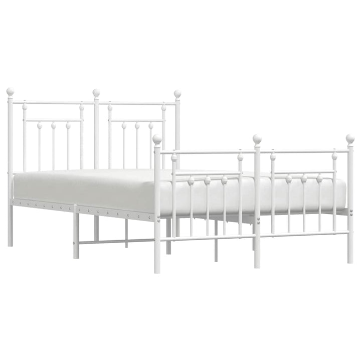 sengeramme med sengegavl og fodgærde 120x190 cm metal hvid