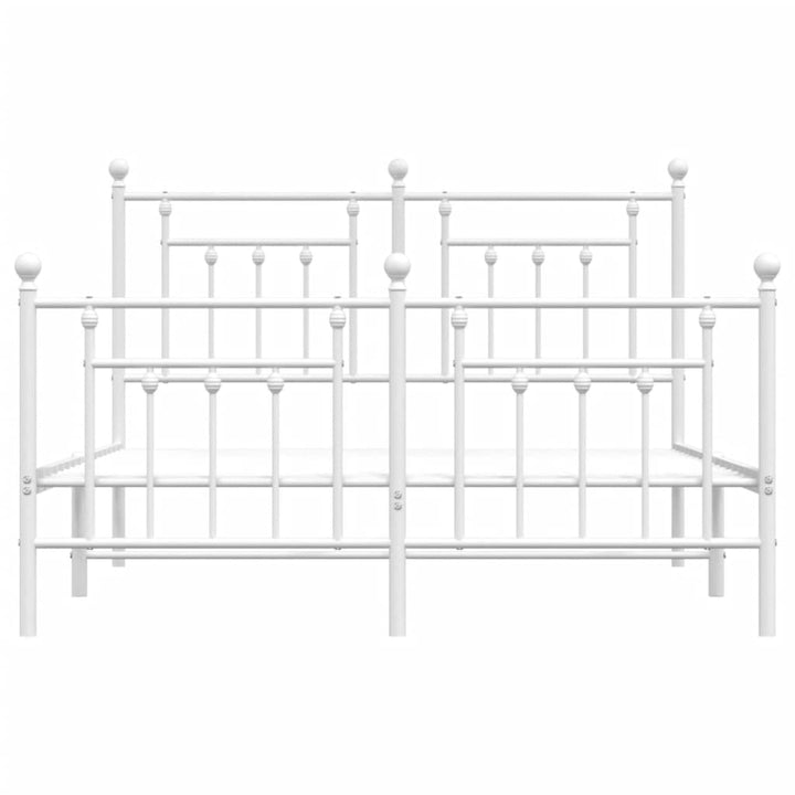 sengeramme med sengegavl og fodgærde 140x190 cm metal hvid