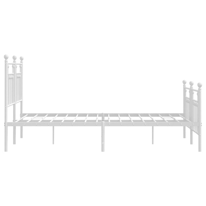 sengeramme med sengegavl og fodgærde 140x190 cm metal hvid