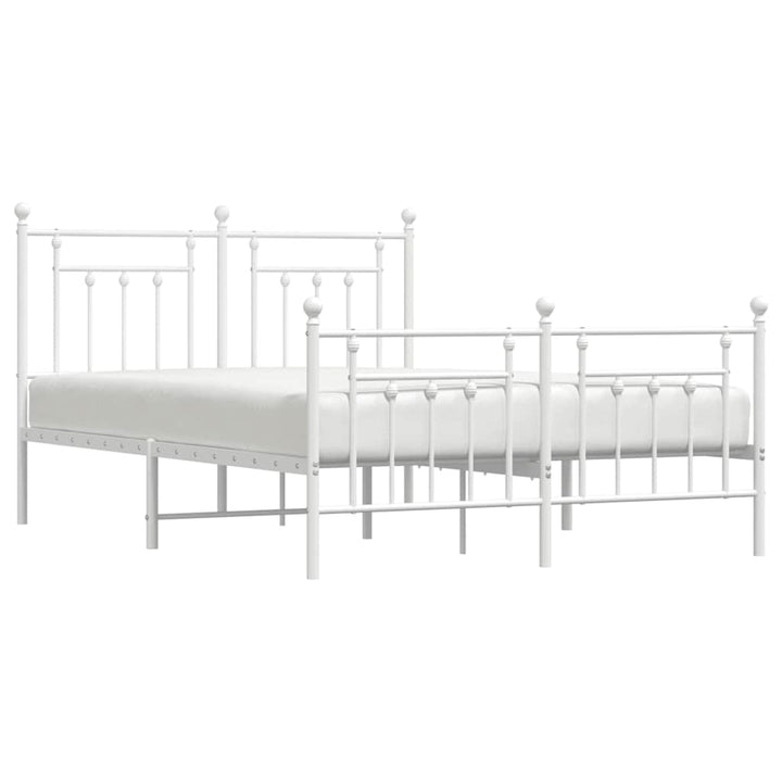 sengeramme med sengegavl og fodgærde 150x200 cm metal hvid