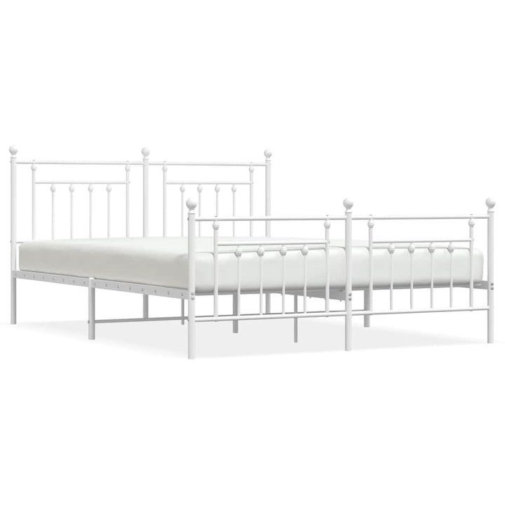 sengeramme med sengegavl og fodgærde 183x213 cm metal hvid
