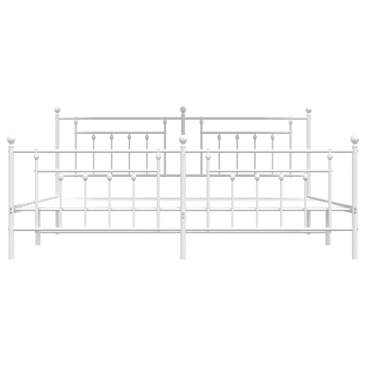 sengeramme med sengegavl og fodgærde 193x203 cm metal hvid