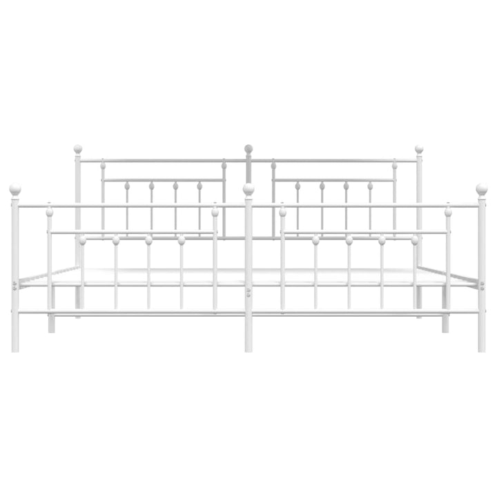 sengeramme med sengegavl og fodgærde 200x200 cm metal hvid