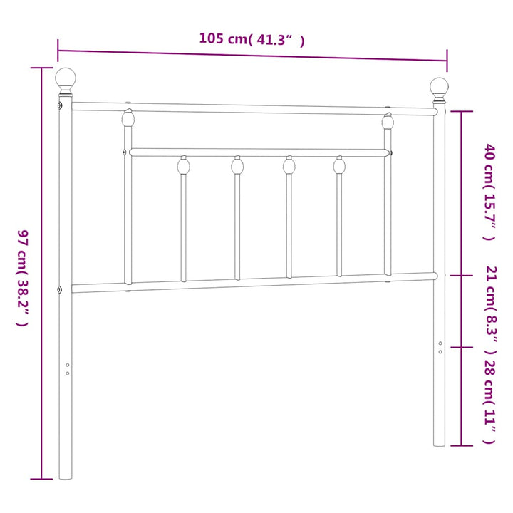 udskiftningsgavl 100 cm metal hvid