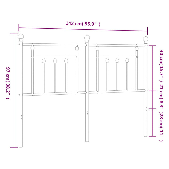 udskiftningsgavl 135 cm metal hvid