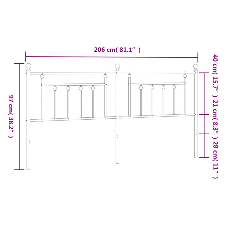 udskiftningsgavl 200 cm metal hvid