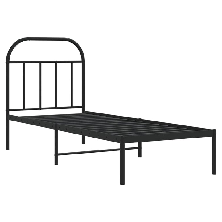sengeramme med sengegavl 75x190 cm metal sort