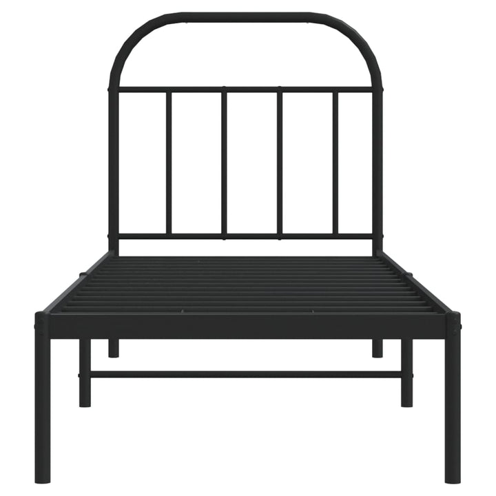 sengeramme med sengegavl 75x190 cm metal sort