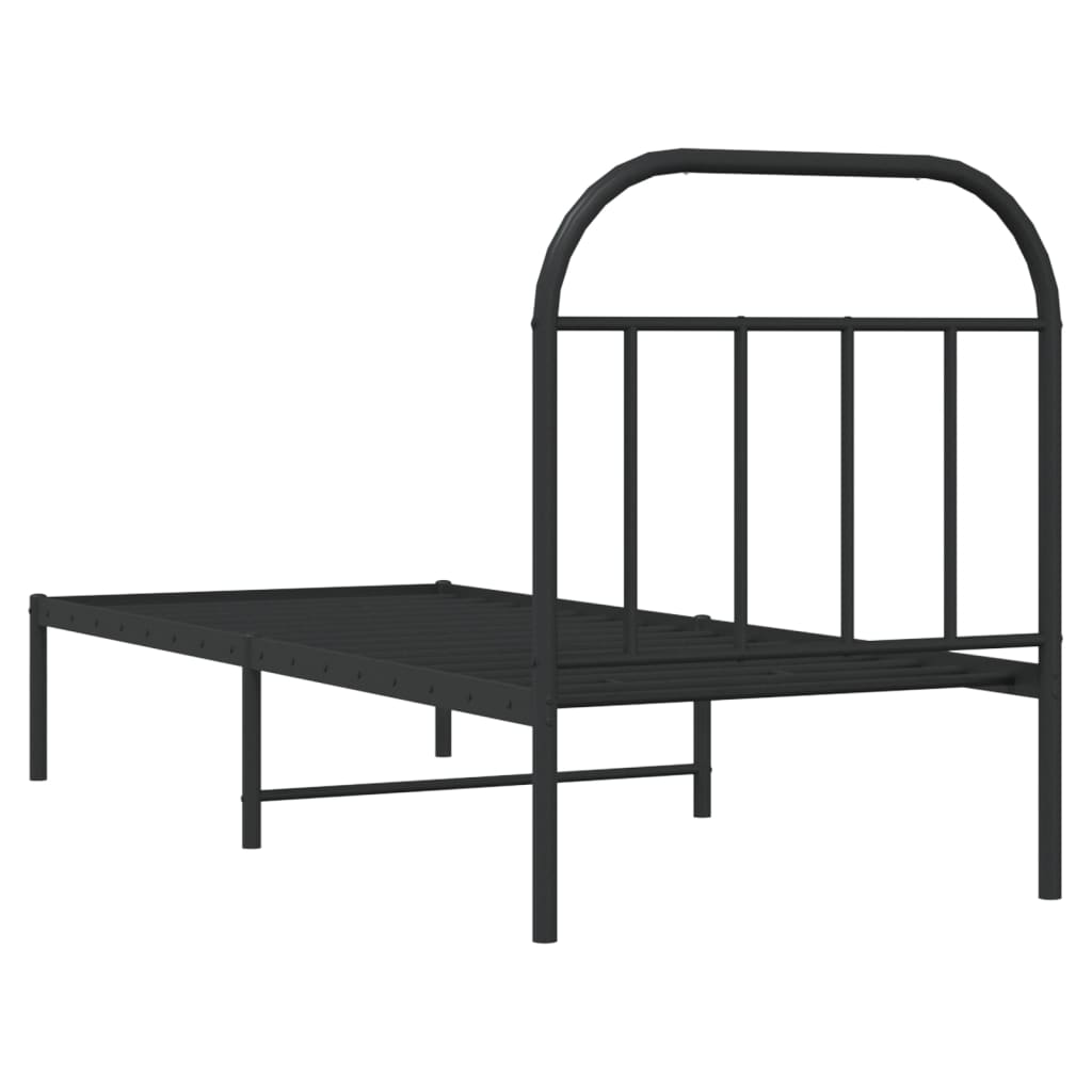 sengeramme med sengegavl 75x190 cm metal sort