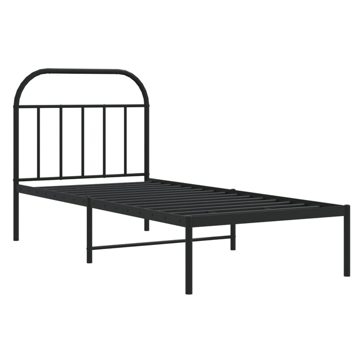 sengeramme med sengegavl 90x190 cm metal sort