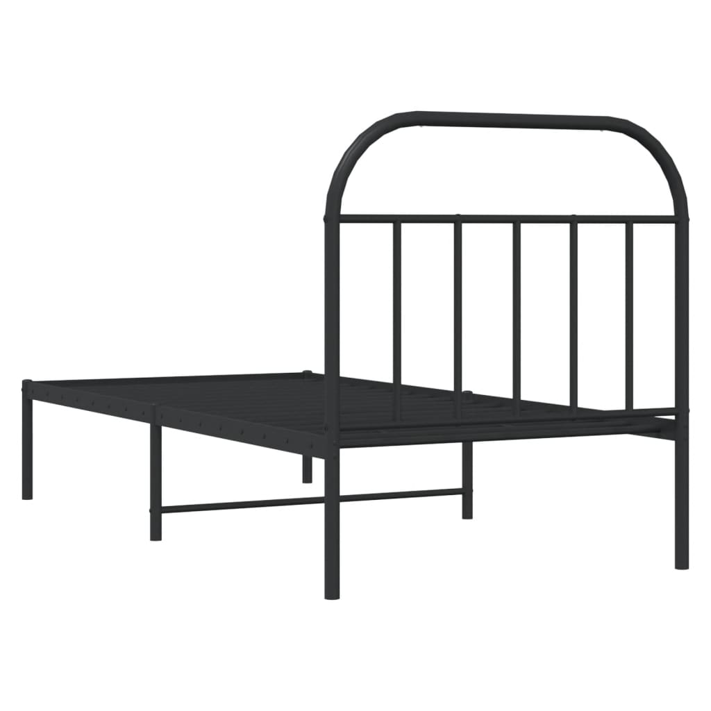 sengeramme med sengegavl 90x190 cm metal sort