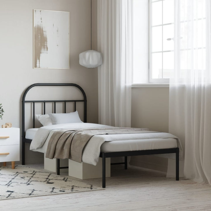 sengeramme med sengegavl 90x190 cm metal sort
