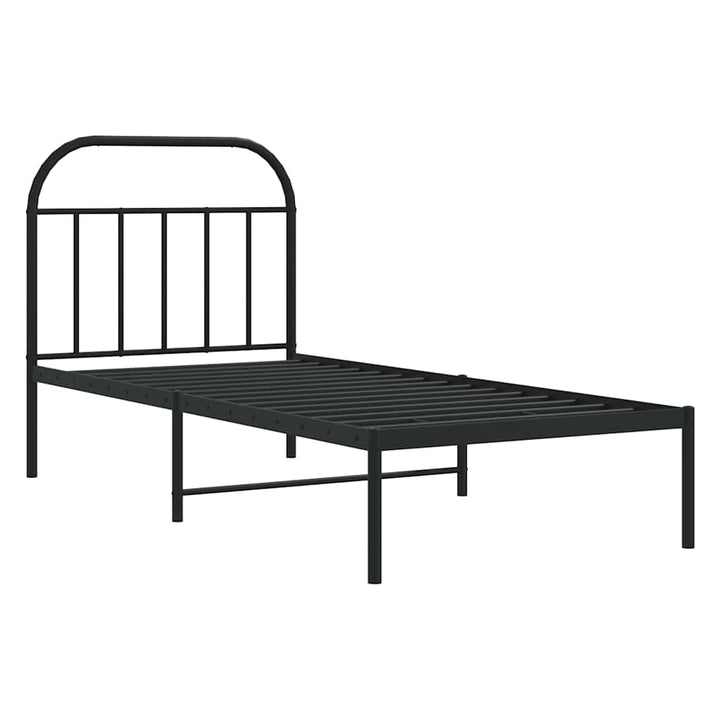 sengeramme med sengegavl 90x200 cm metal sort