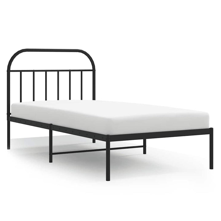 sengeramme med sengegavl 100x190 cm metal sort